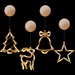 Christmas LED Suction Cup Lights - Santa, Elk & Snowman