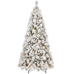 Flocked PVC Christmas Tree with Warm White LED Lights