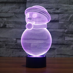 Festive 3D LED Snowman Lights - Colorful Christmas Decor