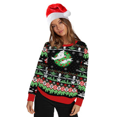 Youthful Christmas Print Sweater - Trendy Street Style