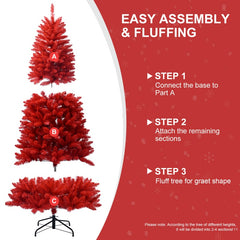 Vibrant Red PVC Christmas Tree with Multiple Size Options