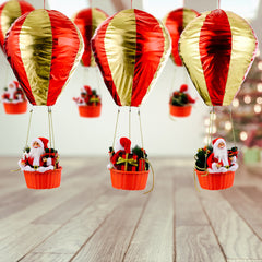 Santa Claus Hot Air Balloon Christmas Ceiling Decoration