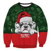 Cozy Round Neck Christmas Sweater with Festive Prints