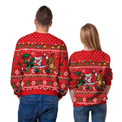 Unisex Digital Print Christmas Sweater - Polyester Top