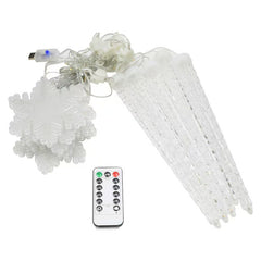 Colorful Snowflake Icicle USB Lights - 8 Modes for Christmas