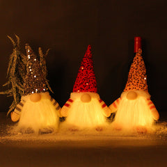 Christmas Rudolph Sequin Ornaments with Lights - 30cm