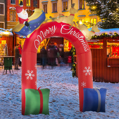 Inflatable Christmas Arch with Santa and Sleigh LED Lights