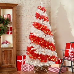6ft LED-Lit Candy Cane Christmas Tree with 900 Branches