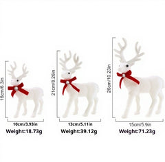 Christmas White Deer Plush Decoration - Large, Medium, Small