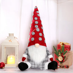 Festive Countdown Christmas Doll Ornaments - Gray/Red Hats