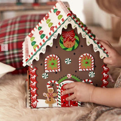 Rustic Wooden Gingerbread House Christmas Party Decor