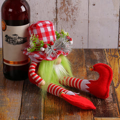 Festive Long Legged Christmas Doll with Green Beard Decor