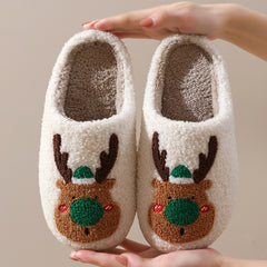 Cozy Christmas Elk Bedroom Slippers - Soft & Stylish House Shoes