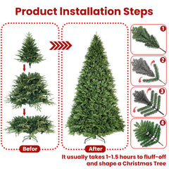 Green PE/PVC Hybrid Christmas Tree with 856-3135 Tips