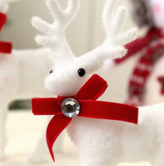 Christmas White Deer Plush Decoration - Large, Medium, Small