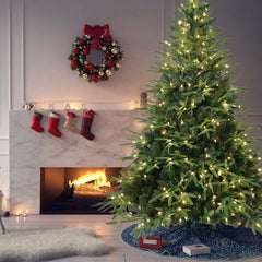 Hybrid PE/PVC Christmas Tree with Lights - Multiple Sizes