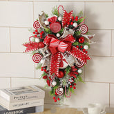 Festive Christmas Wreath & Upside Down Tree Garland Decor