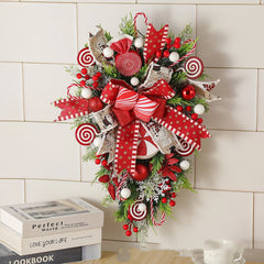 Festive Christmas Wreath & Upside Down Tree Garland Decor