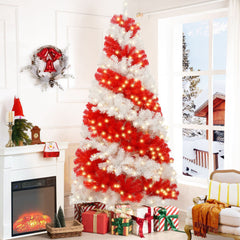 6ft LED-Lit Candy Cane Christmas Tree with 900 Branches