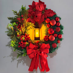 Festive Christmas Light Wreath for Door and Window Decor
