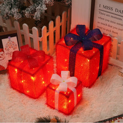 Battery-Powered LED Christmas Gift Box Decoration Lights Set