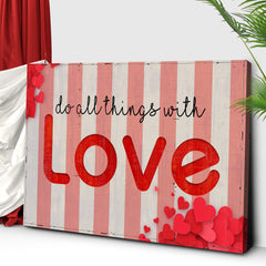 Valentine's Day Wall Art - Elegant Personalized Canvas Sign