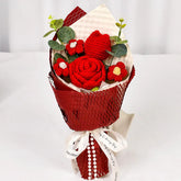 Handmade Crochet Red Tulip & Rose Bouquet for All Occasions