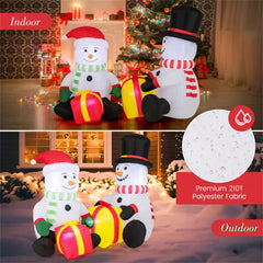 5ft Snowman Christmas Inflatable with LED Lights & Gifts