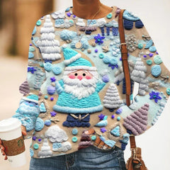 Women's 3D Christmas Pattern Pullover Sweatshirt - Sizes S-XXXL