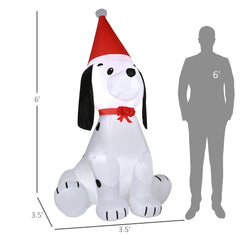 Festive LED Christmas Inflatable Puppy with Santa Hat