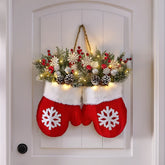 Christmas Glove Wreath with LED Lights for Festive Decor