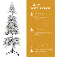 7.5ft to 9ft Automatic Flocking PE/PVC Christmas Trees