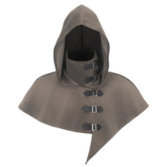 Brown hooded medieval monk robe costume