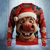 Unisex 3D Printed Christmas Snowman Sweatshirt, Sizes S-6XL