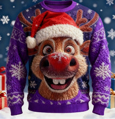 Unisex 3D Printed Christmas Snowman Sweatshirt, Sizes S-6XL