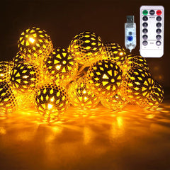 USB Remote Control Colorful Ball Christmas String Lights