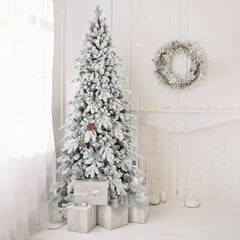 7.5ft to 9ft Automatic Flocking PE/PVC Christmas Trees