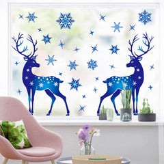 Christmas Elk & Snowflake Window & Wall Sticker Decoration