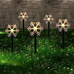 Solar-Powered Snowflake Garden Lights - Waterproof & Durable