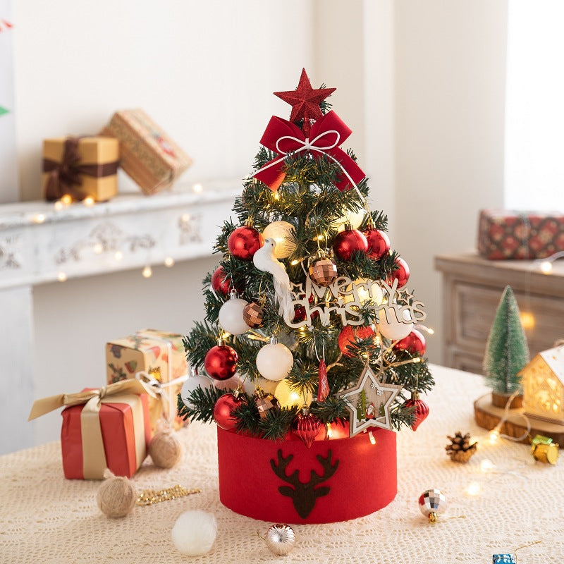 Desktop PVC Christmas Tree - Red & White, 45cm/60cm Height