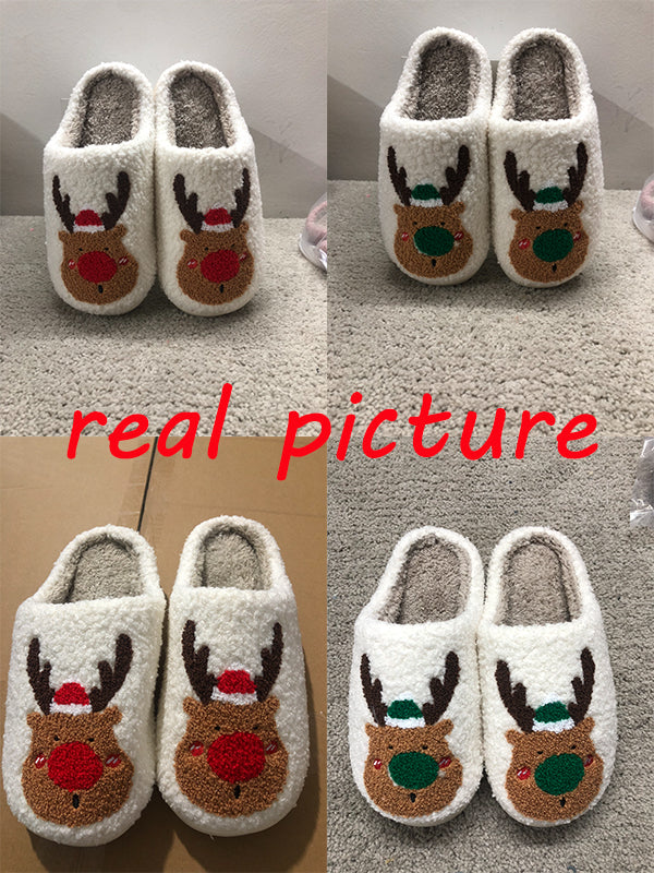 Cozy Christmas Elk Bedroom Slippers - Soft & Stylish House Shoes