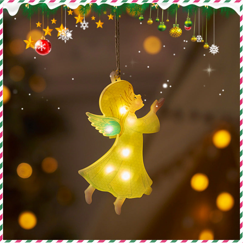 Festive Hanging Christmas Lights with Decorative Characters