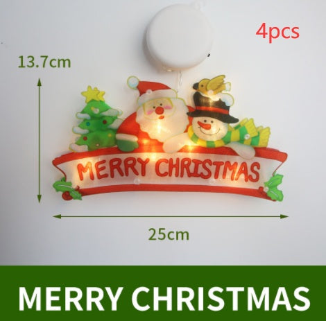 LED Suction Cup Christmas Window Lights - Festive Decor