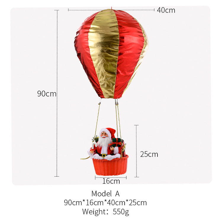 Santa Claus Hot Air Balloon Christmas Ceiling Decoration