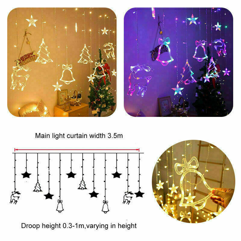 LED Fairy String Curtain Lights for Christmas & Home Decor