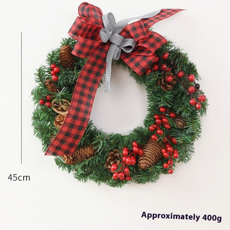 Festive PVC Christmas Garland Bow for Door and Window Decor