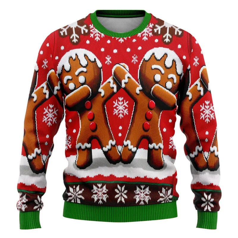 Fashion Hipster 3D Ugly Christmas Sweater Pullover