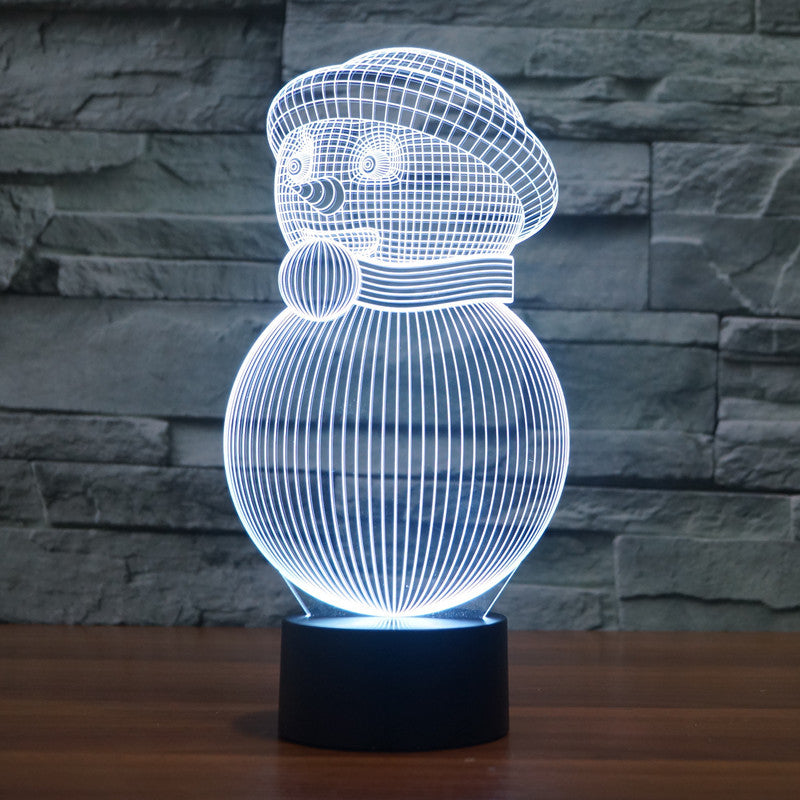 Festive 3D LED Snowman Lights - Colorful Christmas Decor