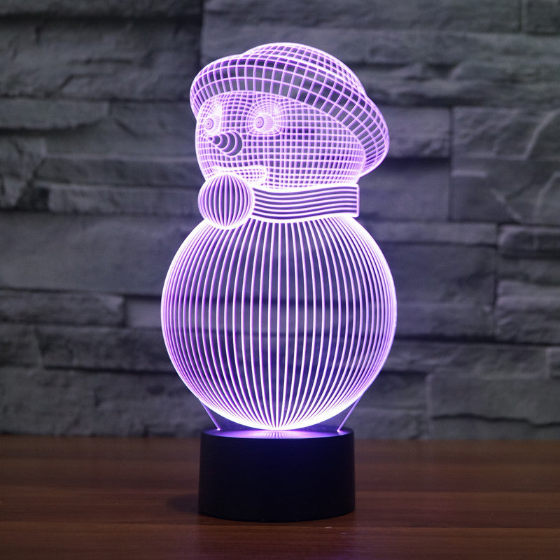 Festive 3D LED Snowman Lights - Colorful Christmas Decor