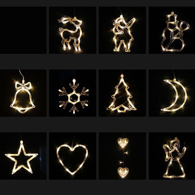 Christmas LED Suction Cup Lights - Santa, Elk & Snowman